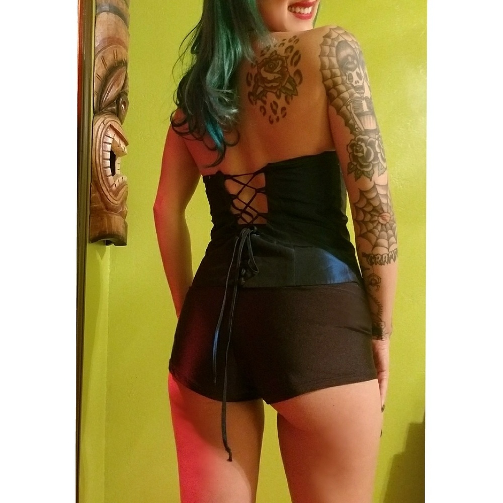 ✨Shiney Blue Burlesque Rhinestone Corset Top - Picture 3 of 6